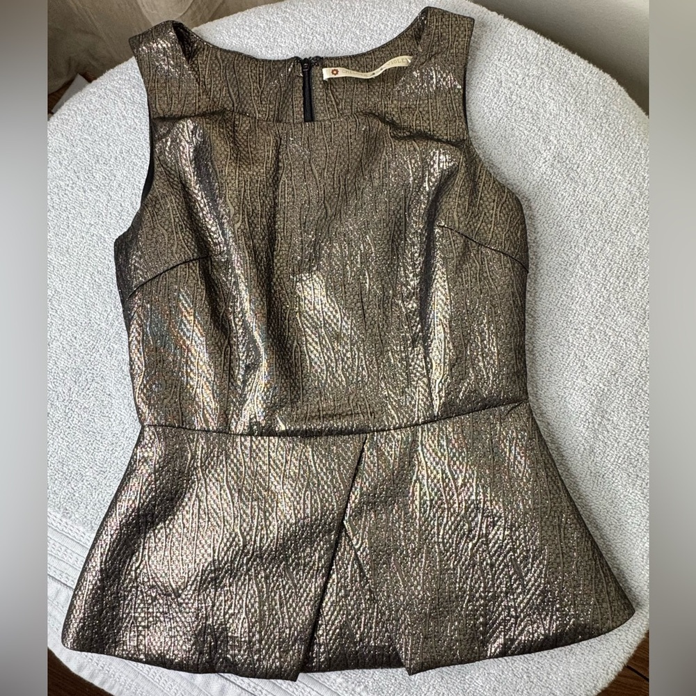 SOLD!!!! Chelsea & Violet Brown Sleeveless Peplum Bustier Blouse